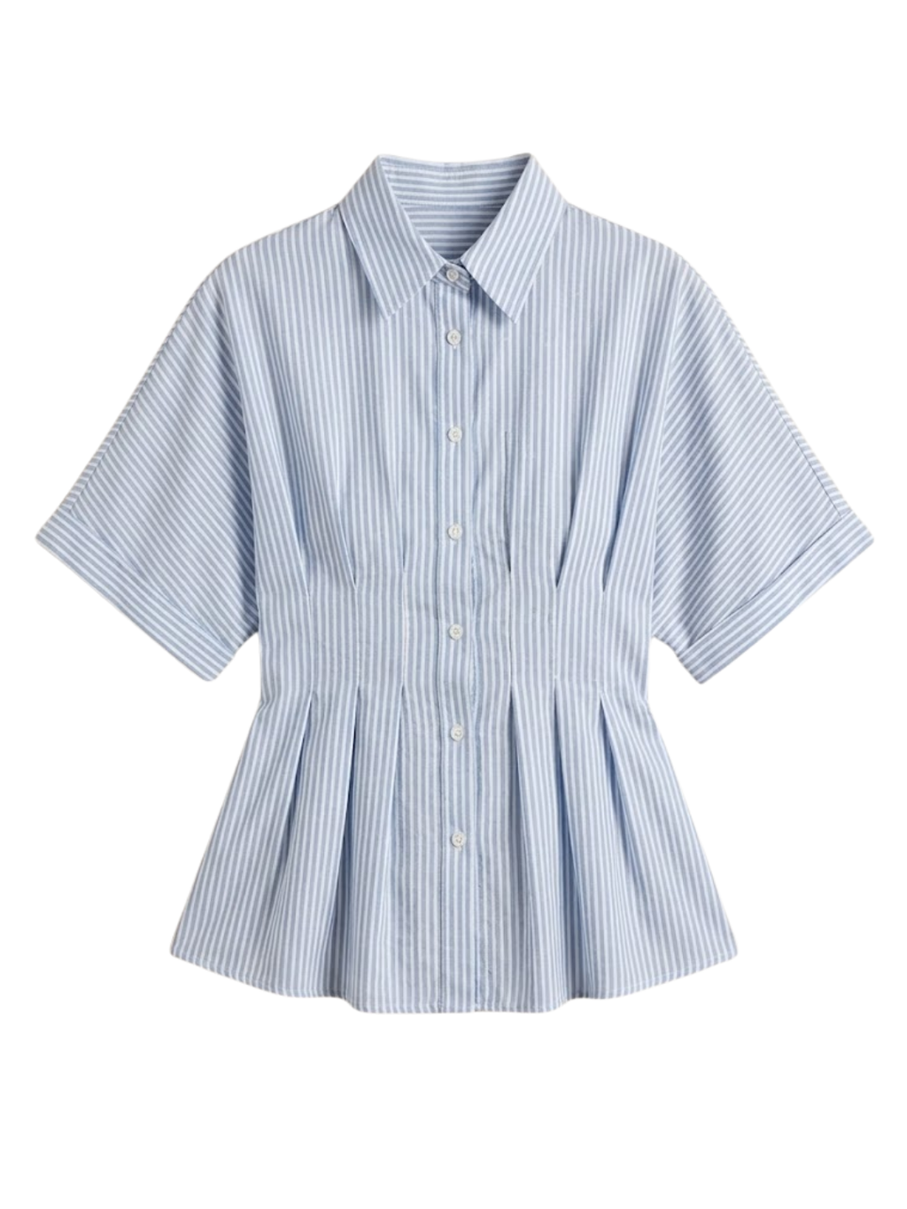 Drop Shoulder Pleated Pure Cotton Shirt
