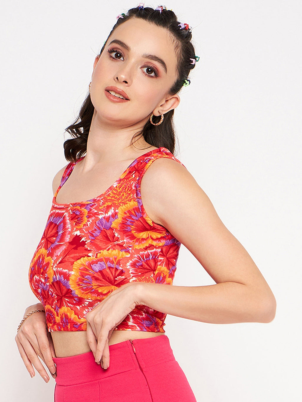 Stretchable Basic Round Neck Crop Top
