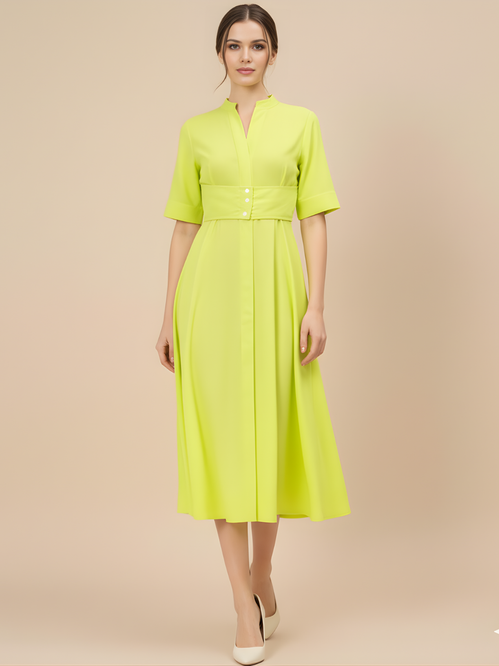 Panelled Corset Midi Dress