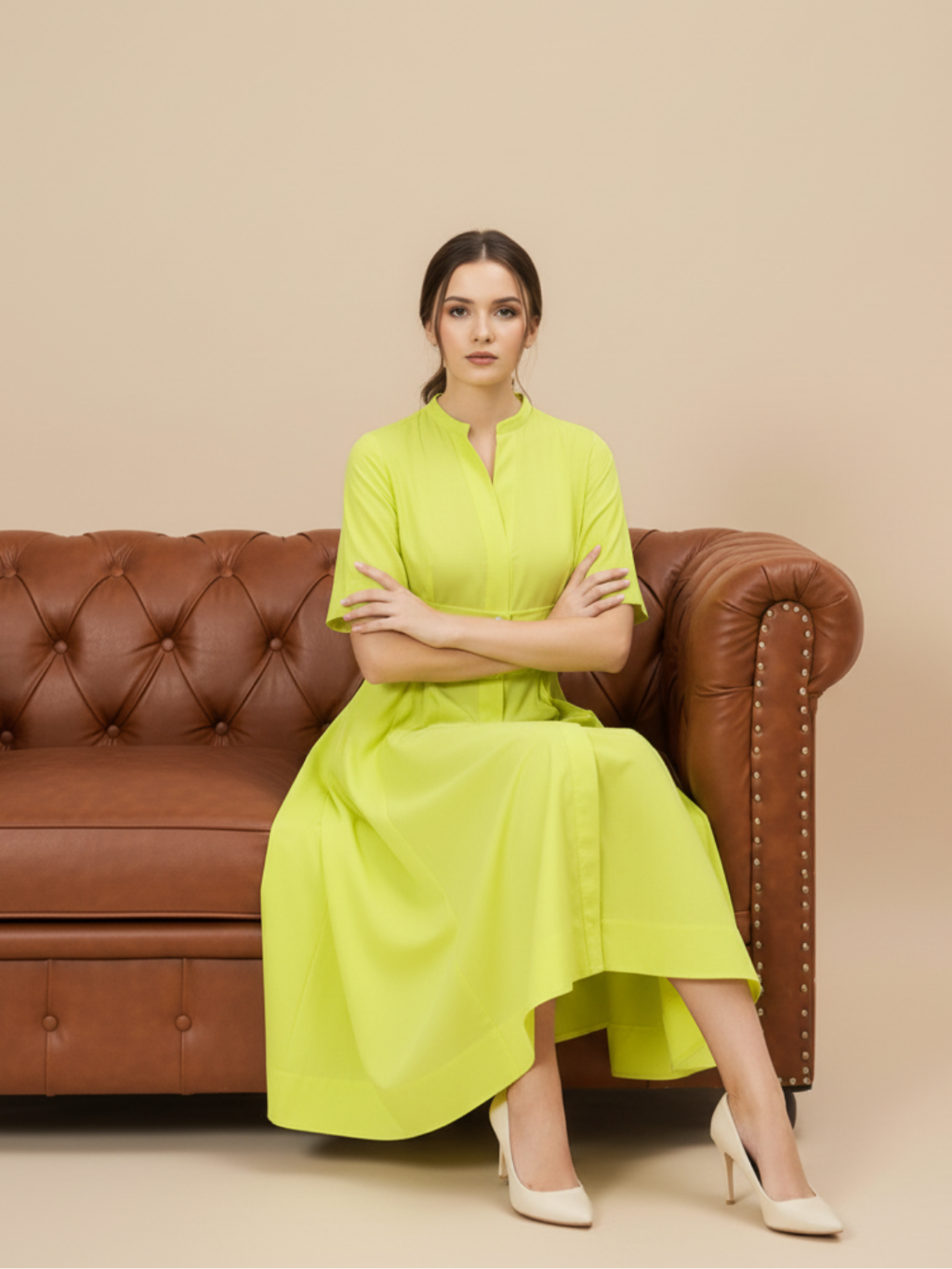 Panelled Corset Midi Dress