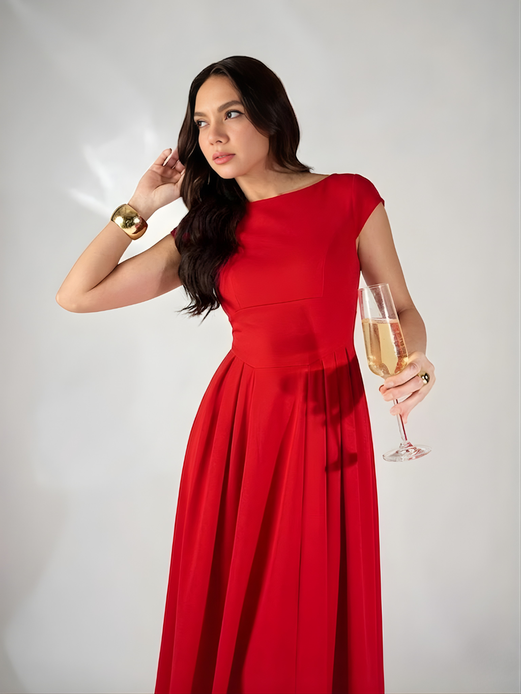 Stretchable Backless Midi Dress