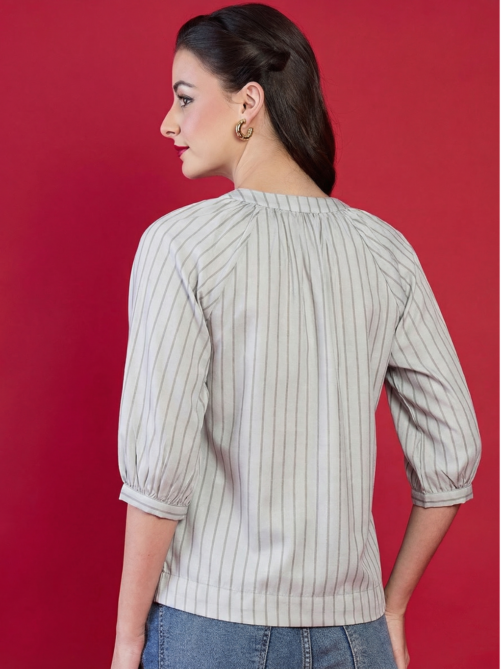 Puff Sleeve Pure Linen Shirt