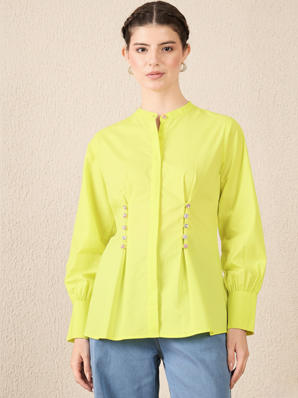 Pure Cotton Pleated Shirt