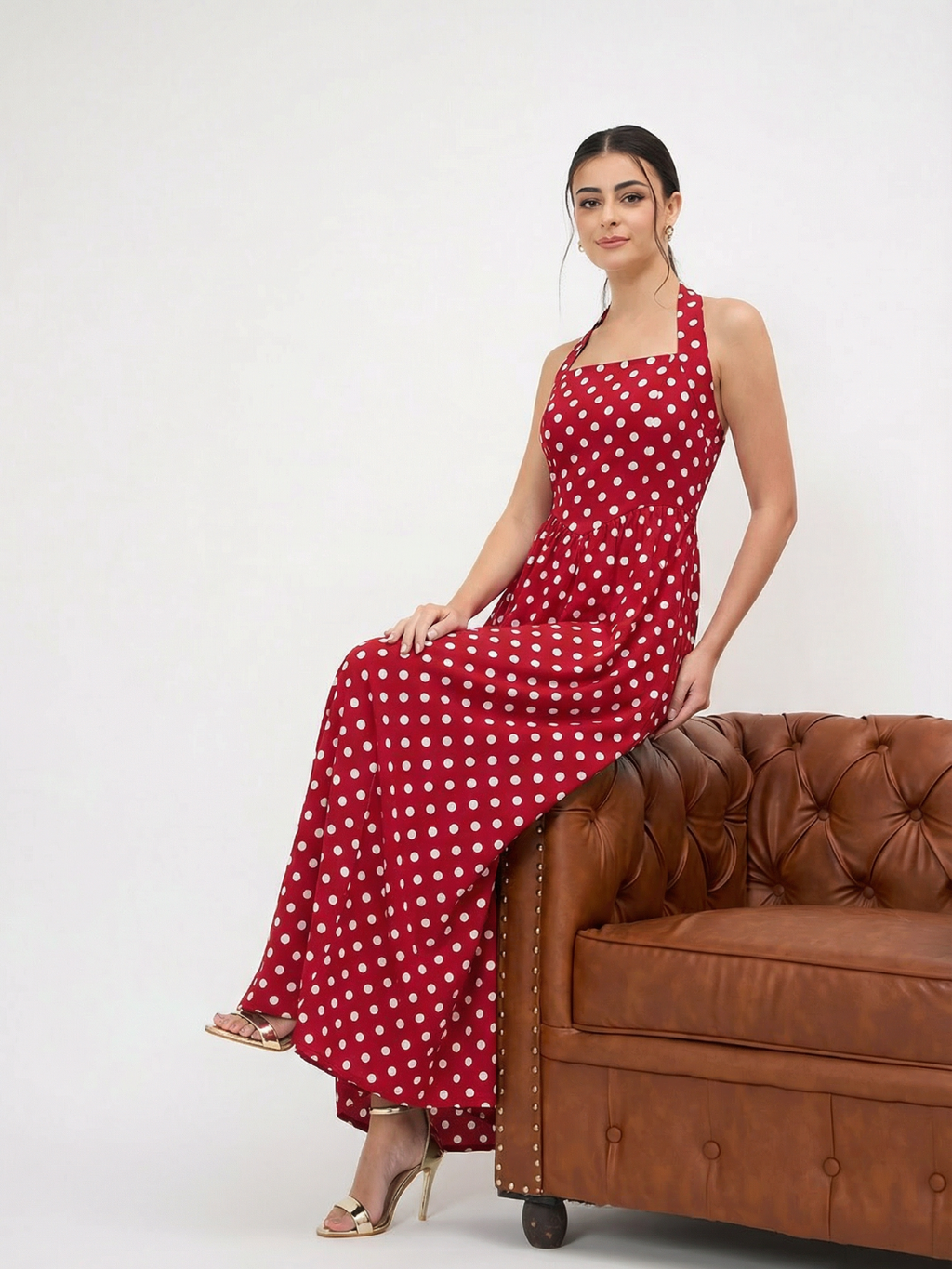 Stretchable Halter Neck Maxi Dress