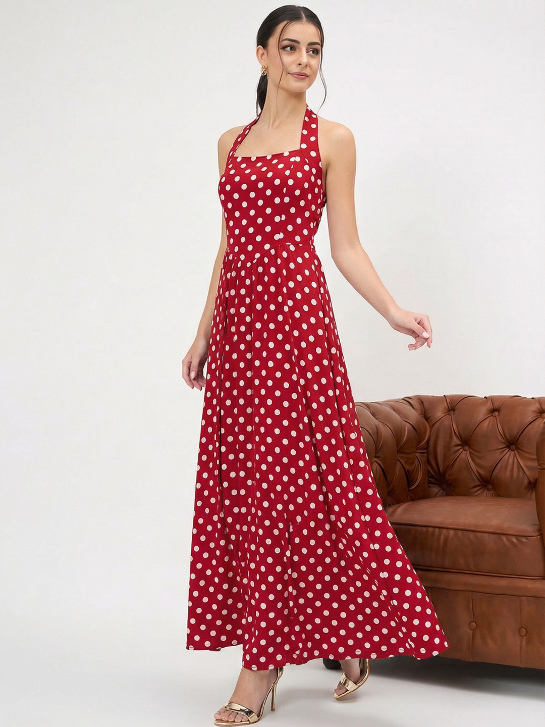 Stretchable Halter Neck Maxi Dress