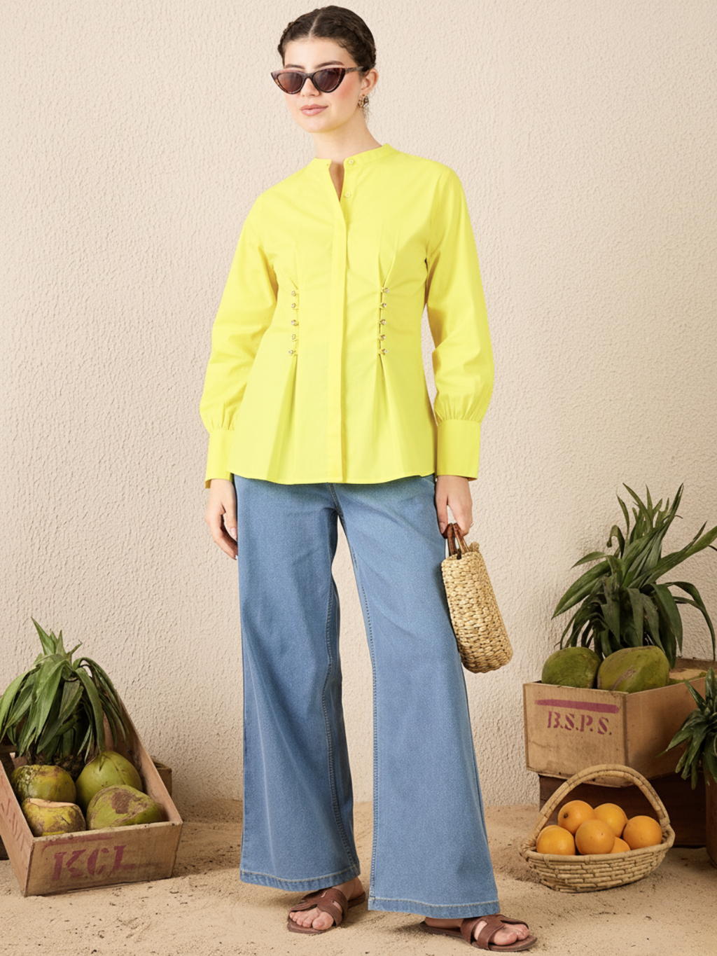 Pure Cotton Pleated Shirt