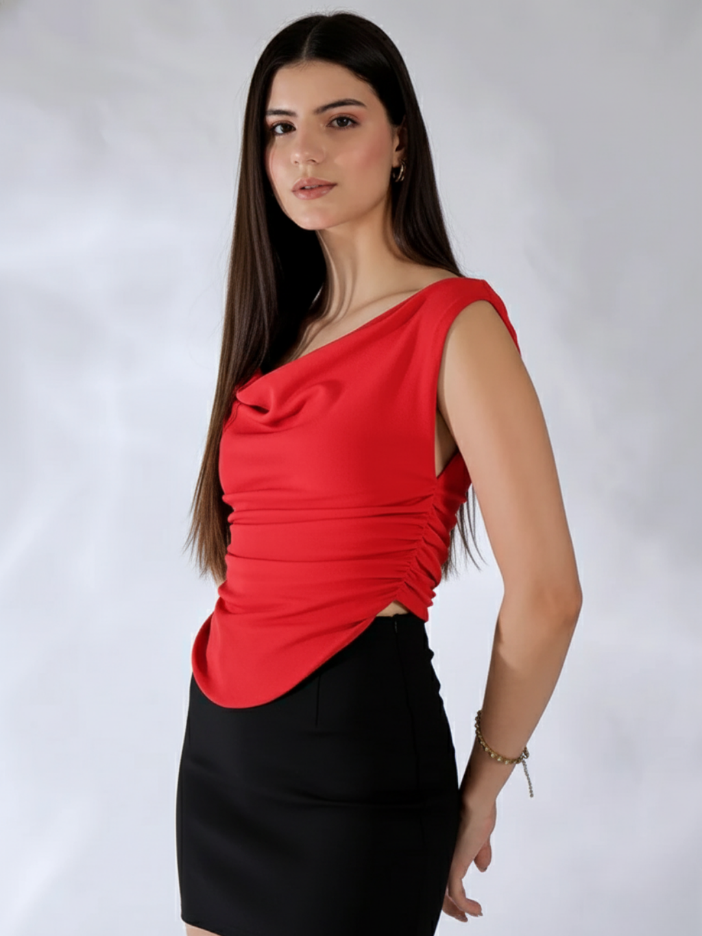 Stretchable Draped Crop Top