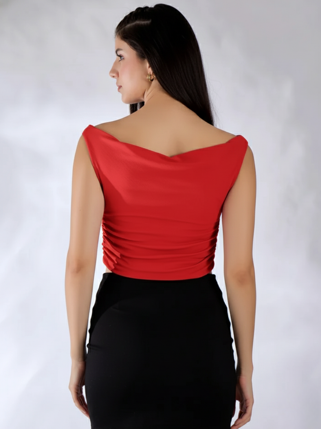 Stretchable Draped Crop Top