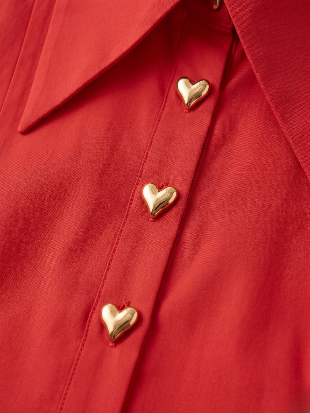 Pure Cotton Heart Button Shirt