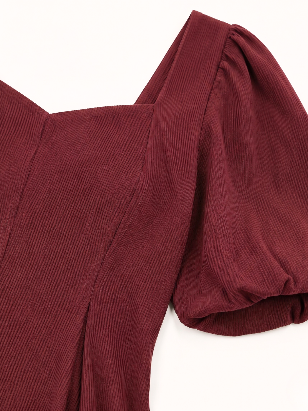 Stretchable Puff Sleeves Peplum Top