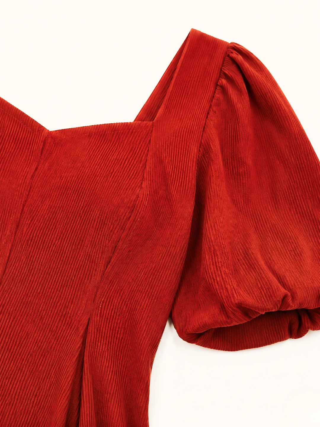 Stretchable Puff Sleeves Peplum Top