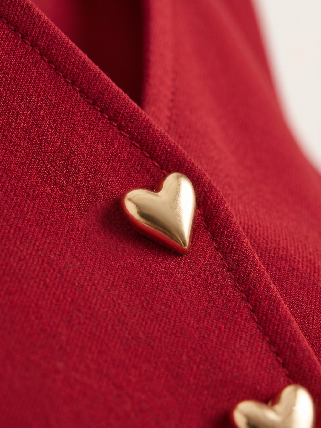 Stretchable Ribbed Waistcoat with Heart Buttons