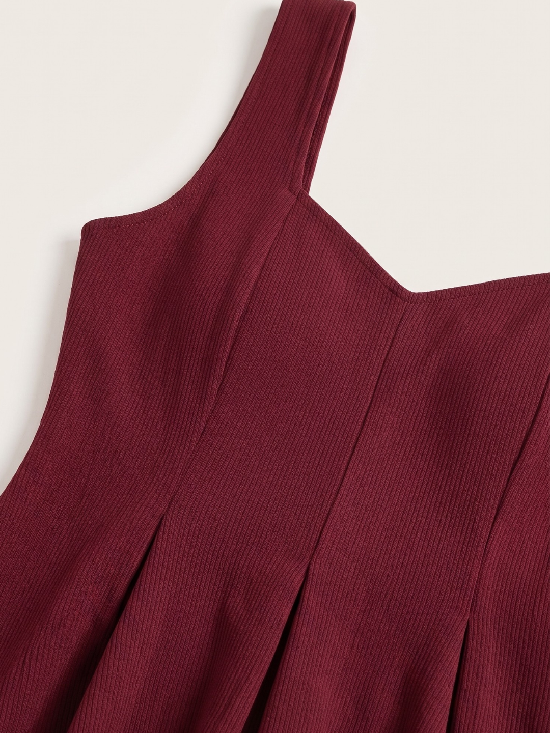 Stretchable Ribbed Peplum Top