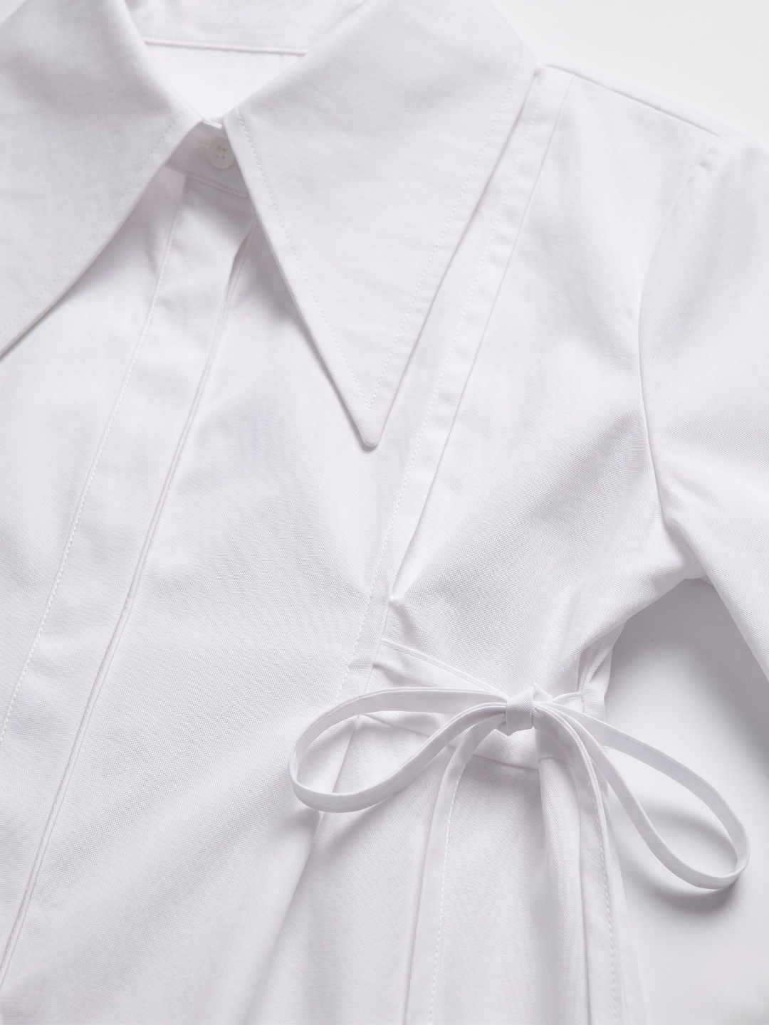Pure Cotton Cinched Waist Collared Shirt