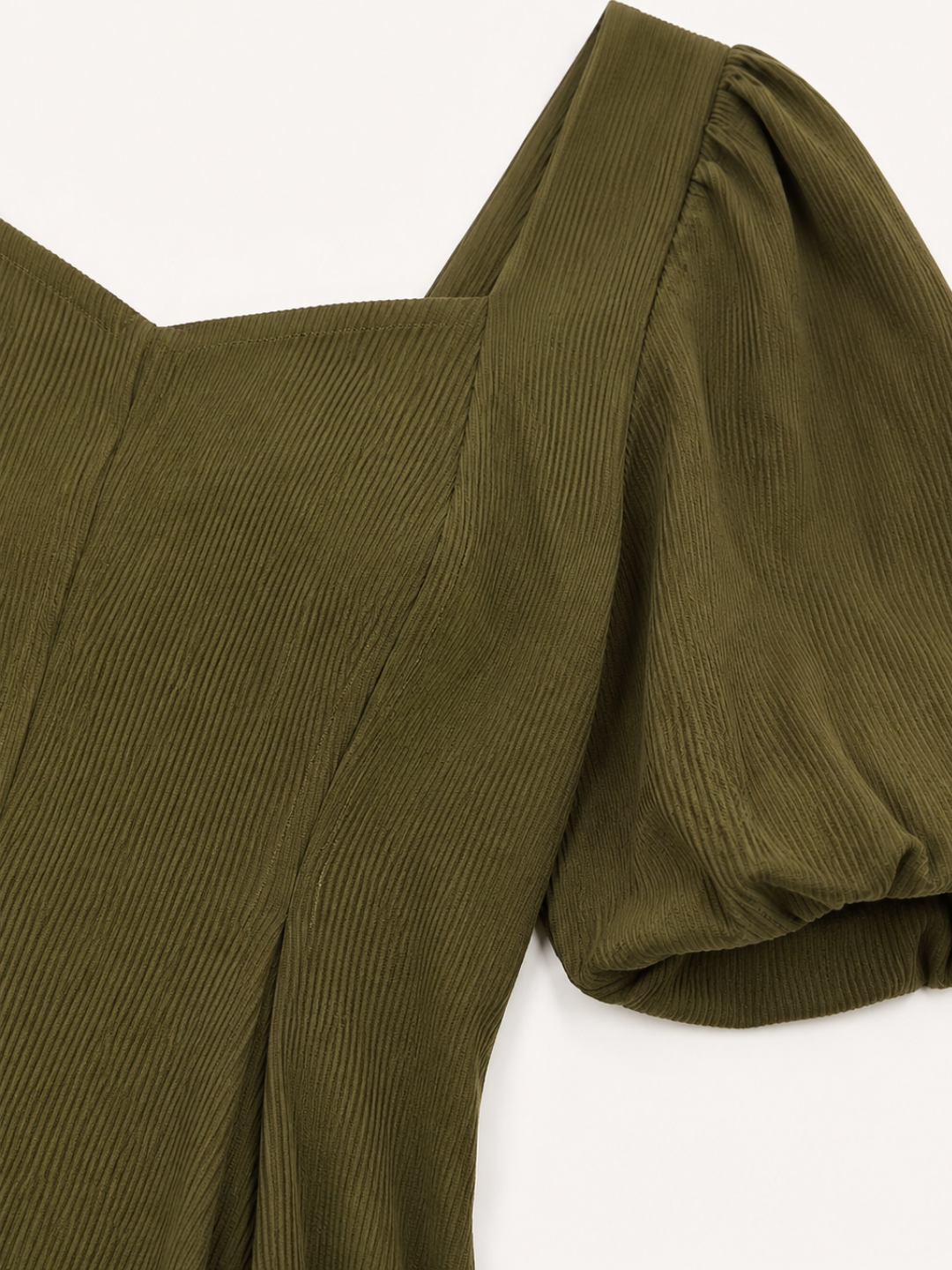 Stretchable Puff Sleeves Peplum Top