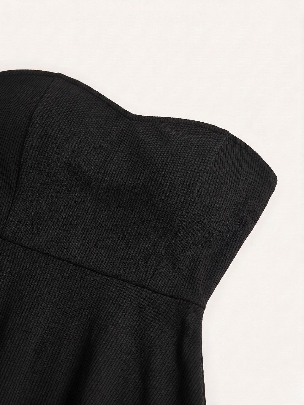 Ribbed Bandeau Peplum Top