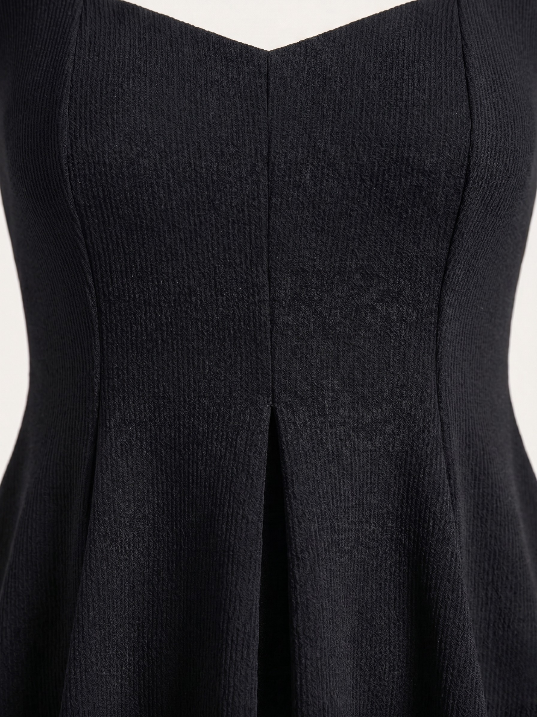 Stretchable Ribbed Peplum Top