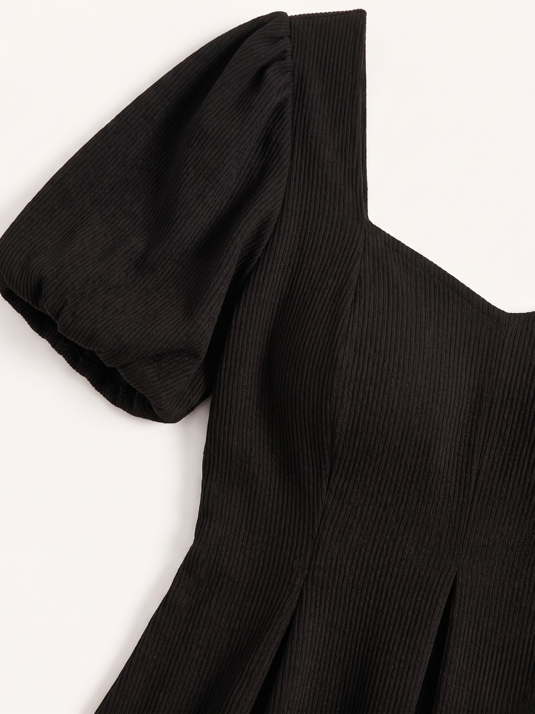 Stretchable Puff Sleeves Peplum Top
