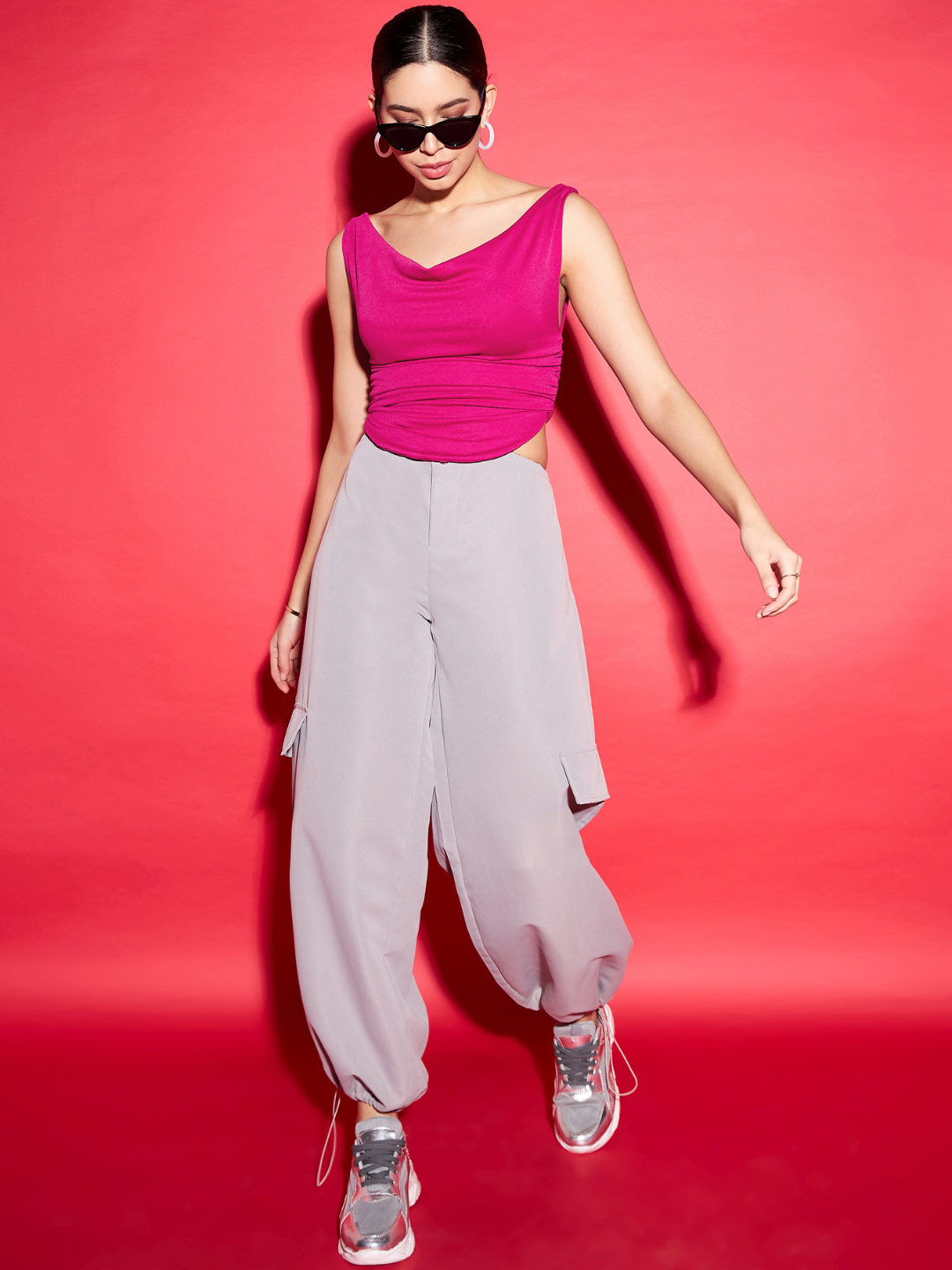 Stretchable Draped Crop Top