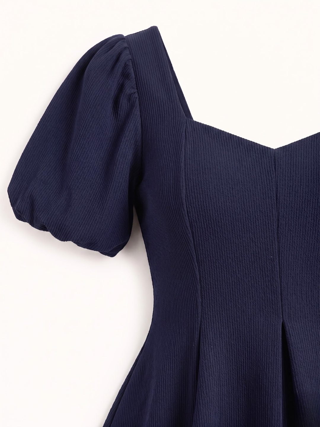 Stretchable Puff Sleeves Peplum Top