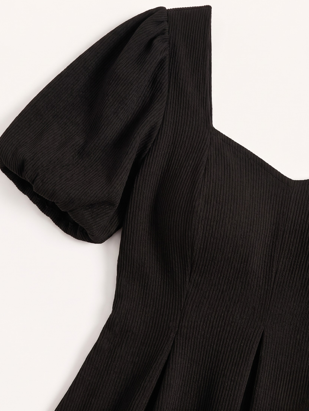 Stretchable Puff Sleeves Peplum Top