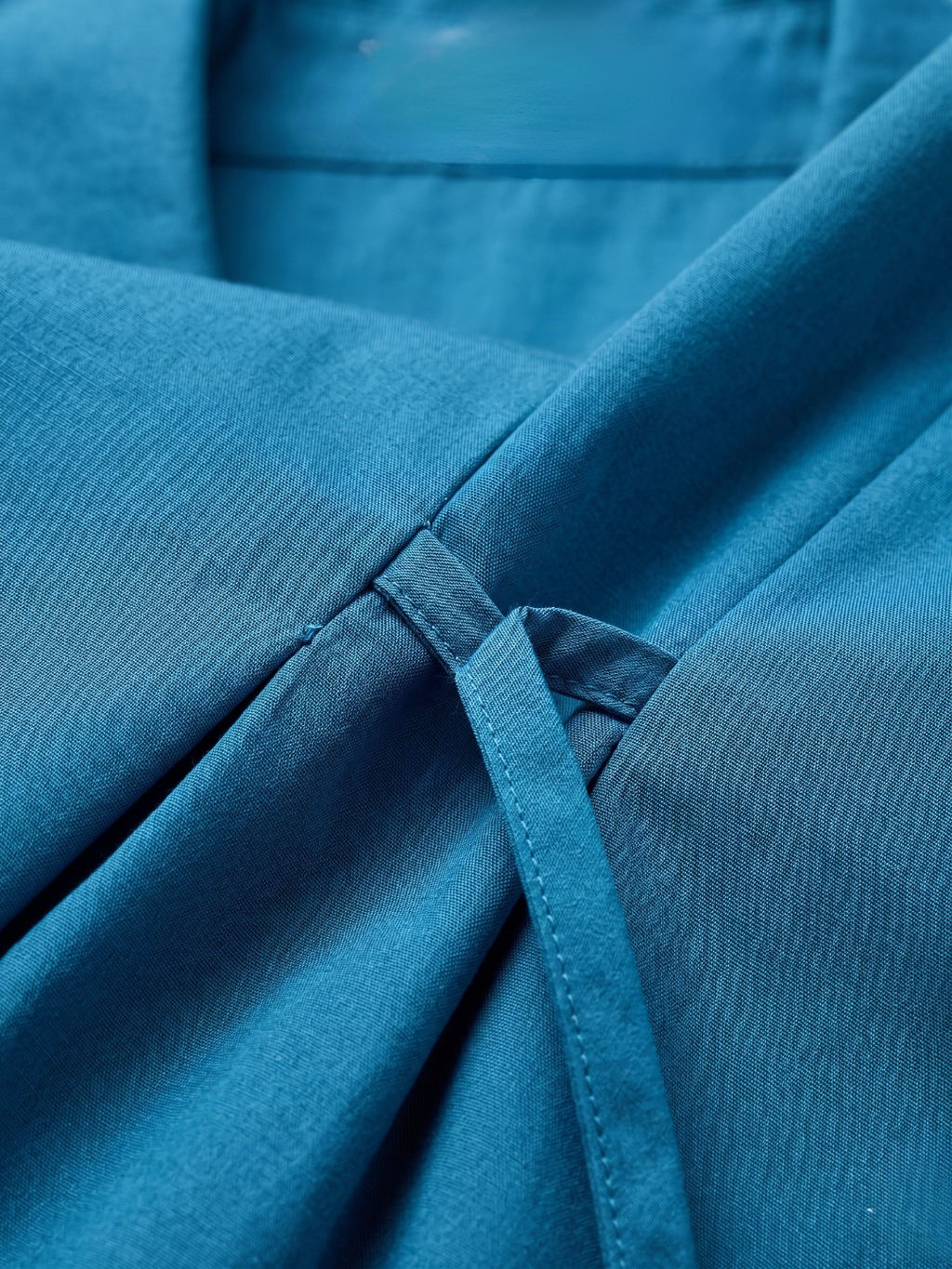 Pure Cotton Cinched Waist Collared Shirt