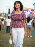 Smocked Peplum Top