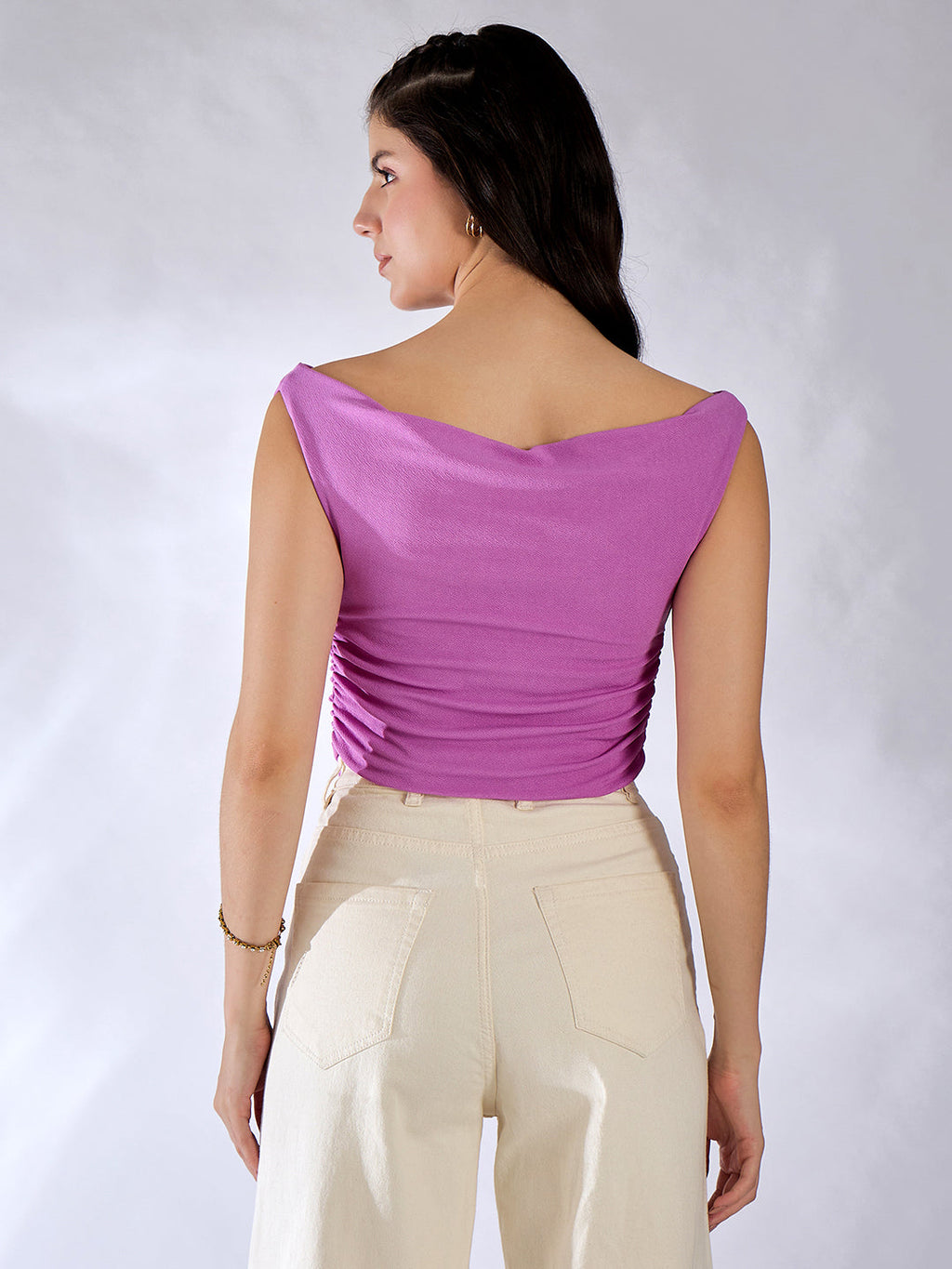 Stretchable Draped Crop Top