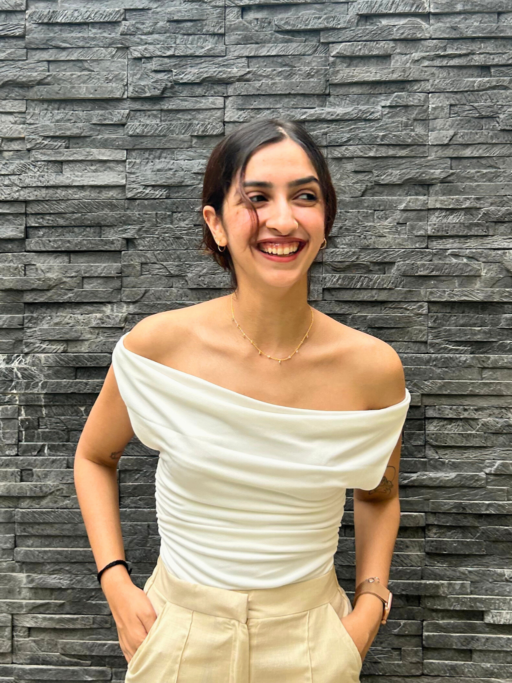 Stretchable Draped Crop Top