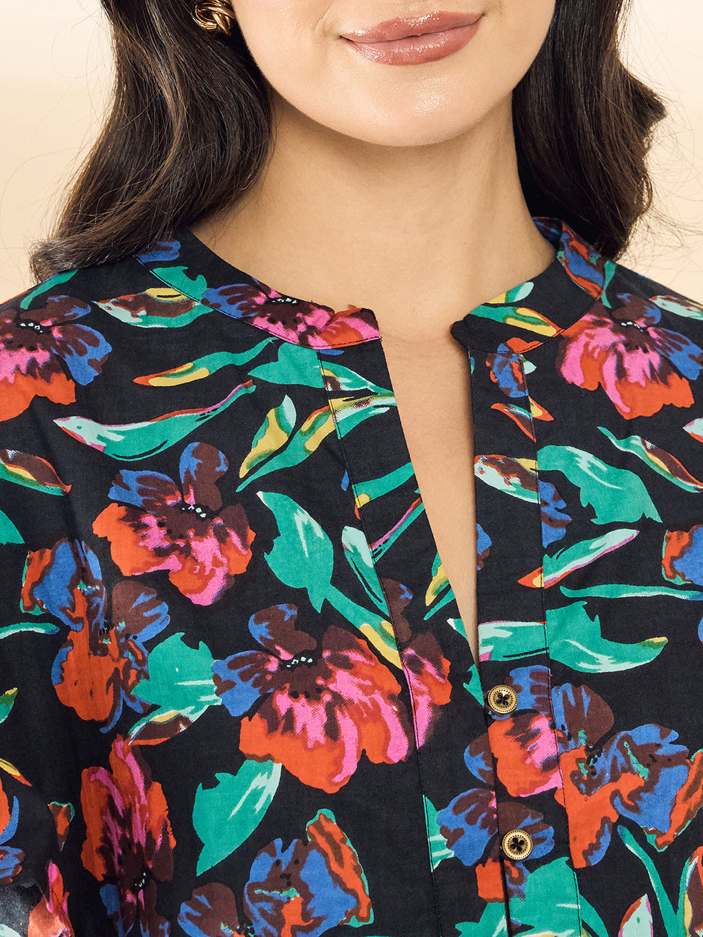 Frilled Sleeve Cotton Peplum Top