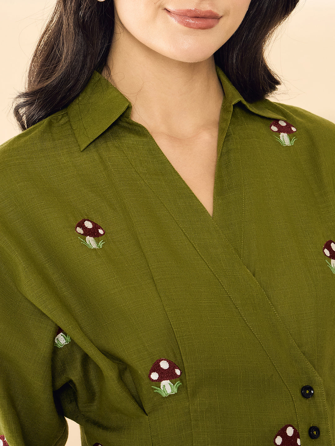 Pure Cotton Wrap Style Placket Shirt