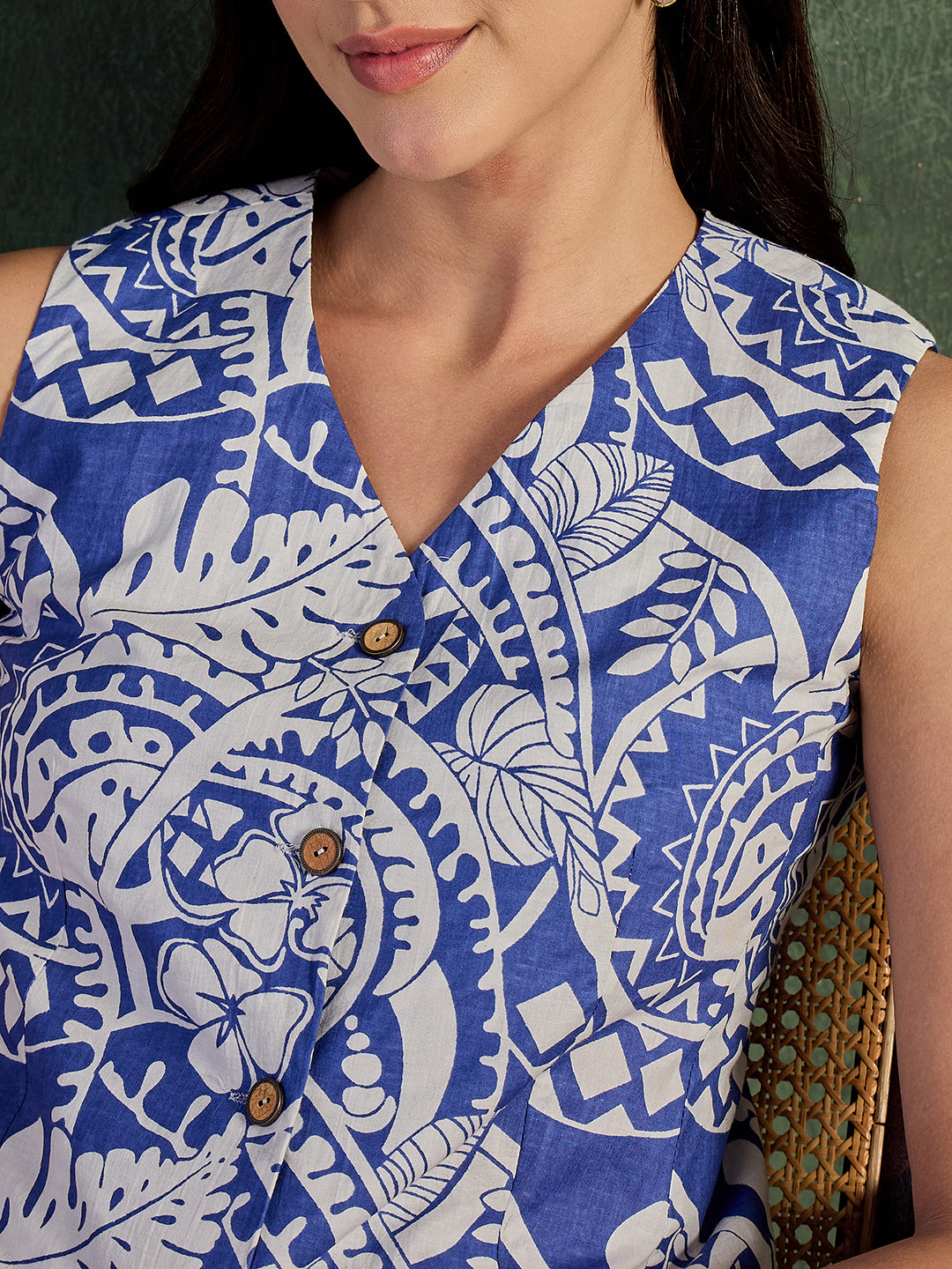 Pure Cotton Printed Waistcoat