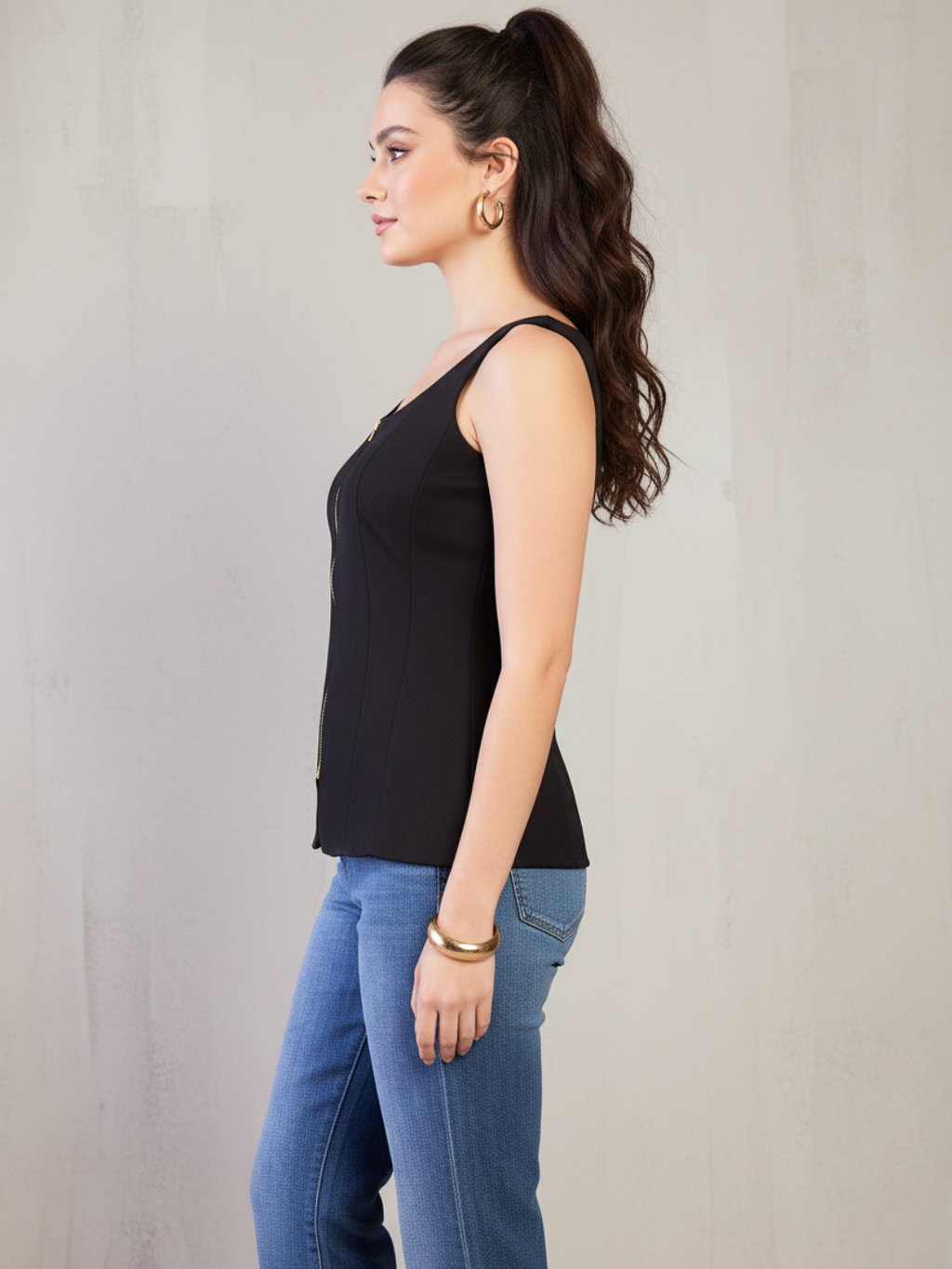 Stretchable Zip-Up Waistcoat