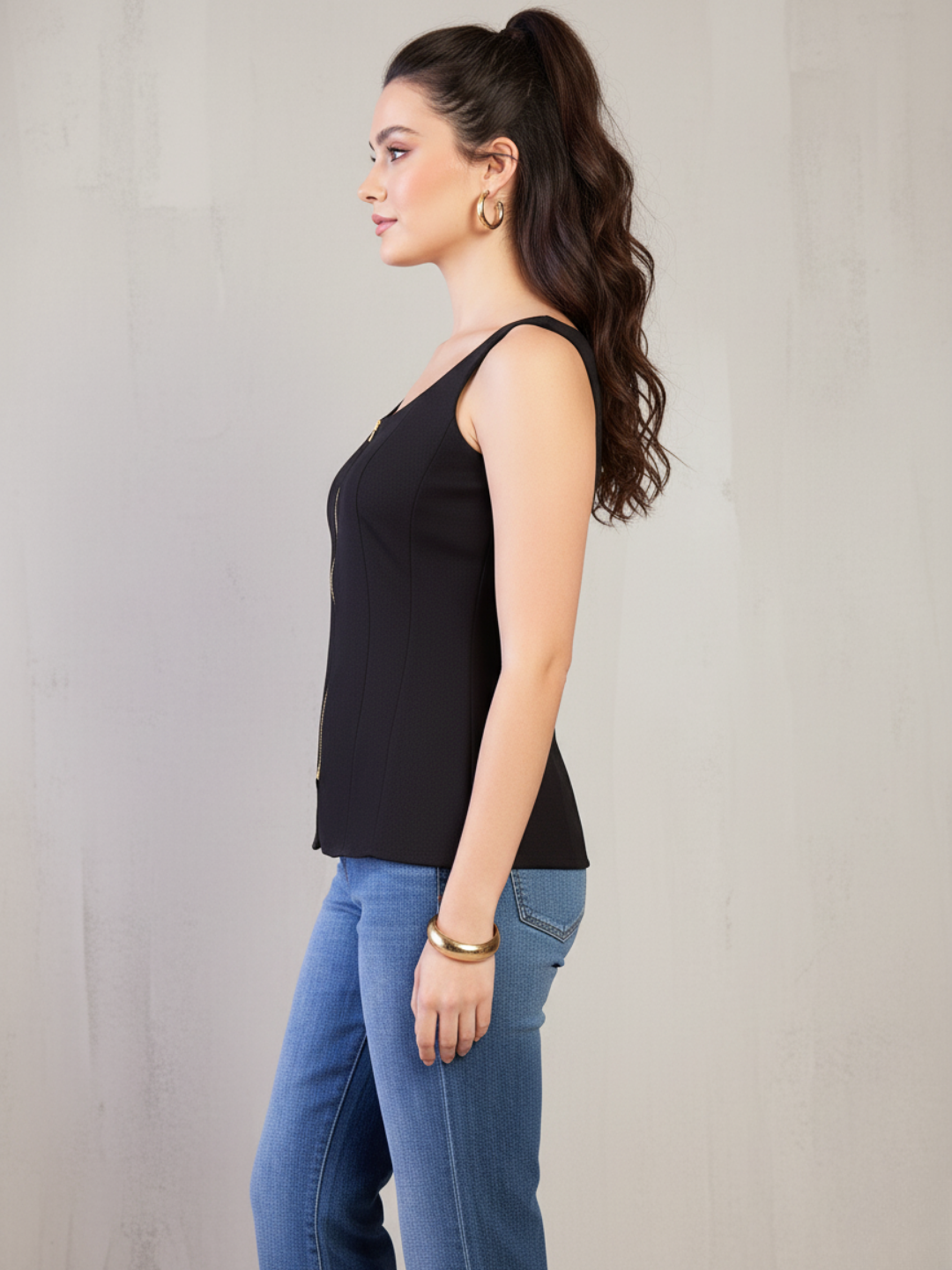 Stretchable Zip-Up Waistcoat