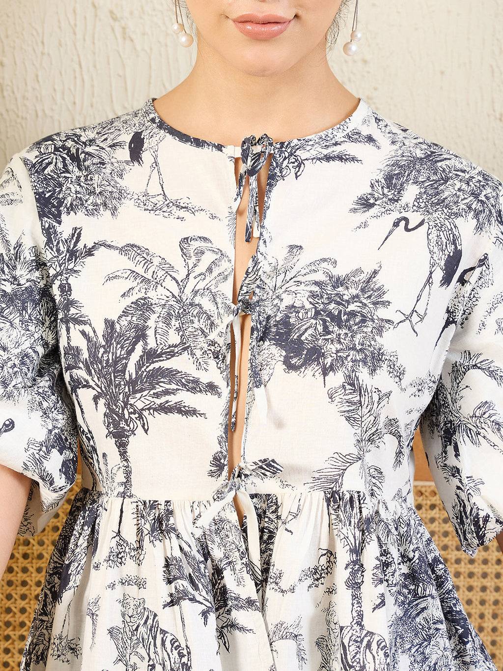 Cotton Tie-Up Peplum Top