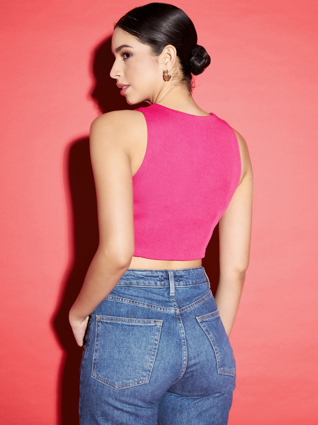 Stretchable Knotted Short Top