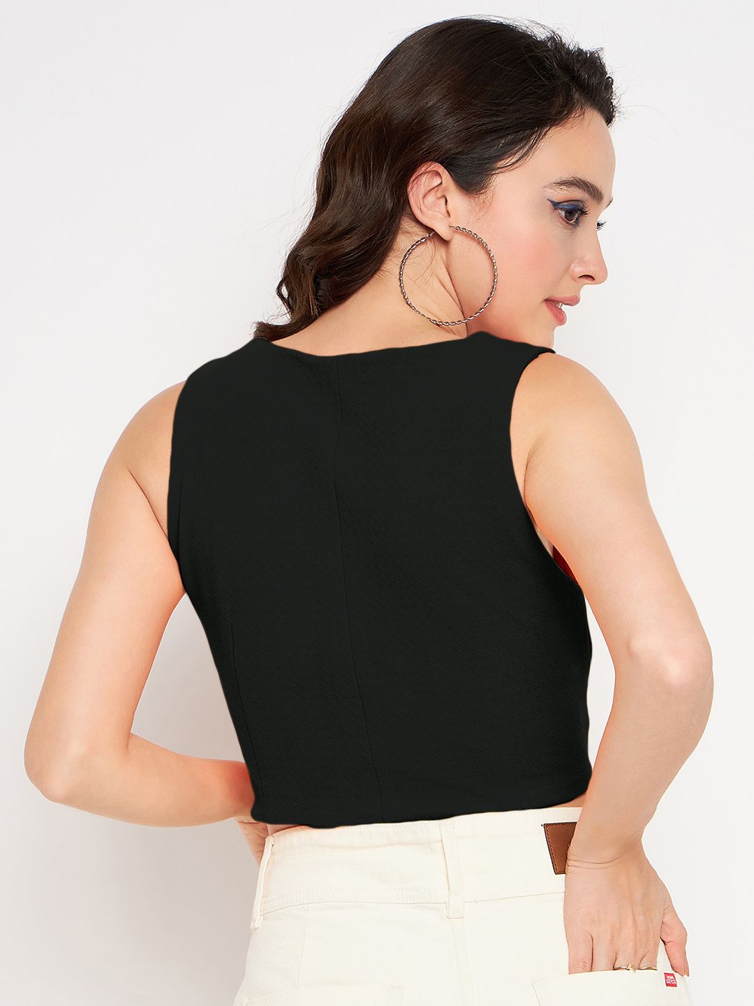 Stretchable Knotted Short Top