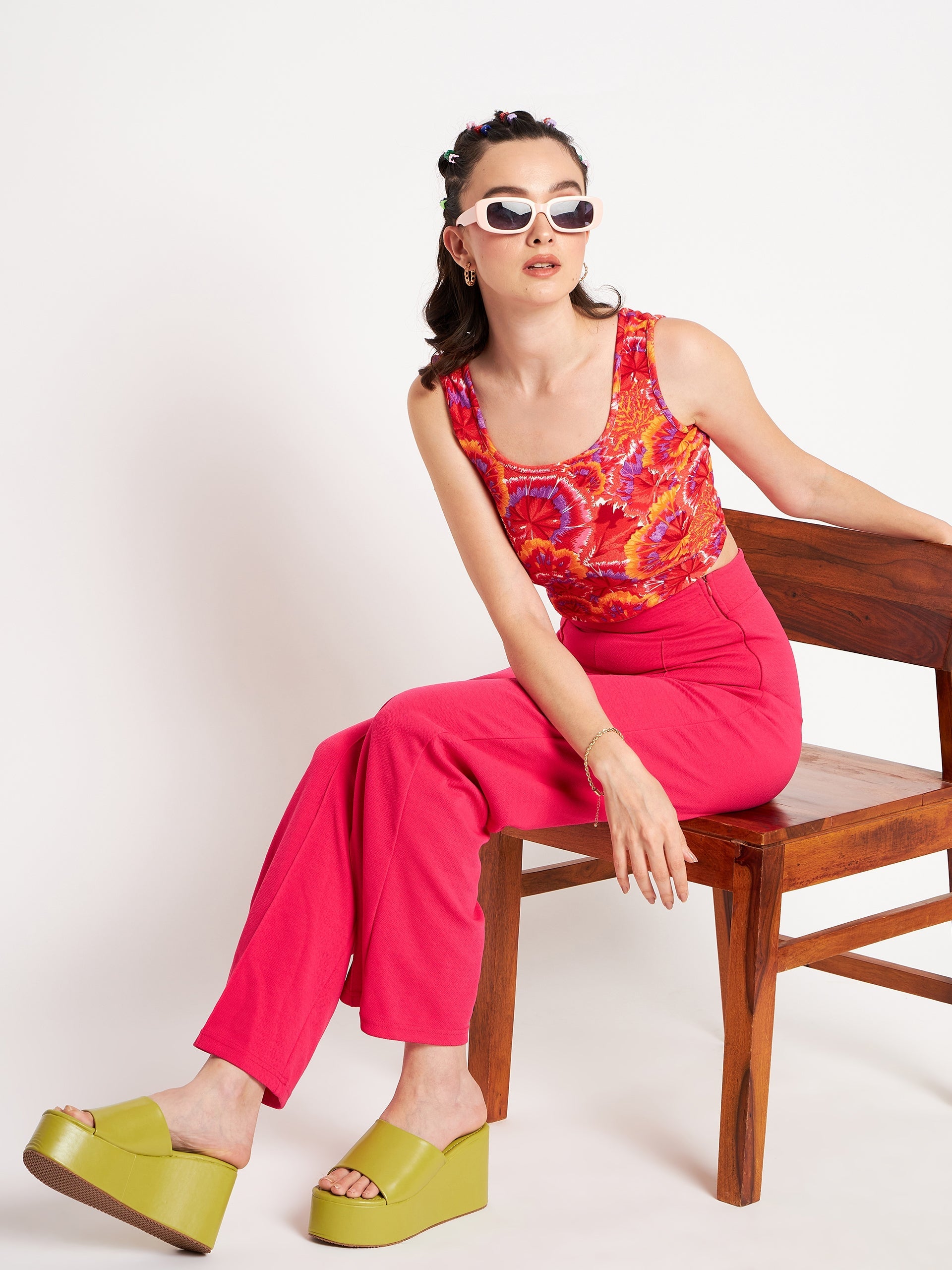 Stretchable Basic Round Neck Crop Top