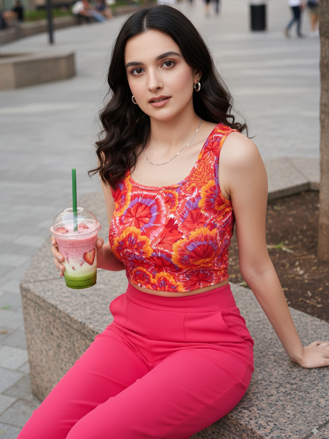 Stretchable Basic Round Neck Crop Top