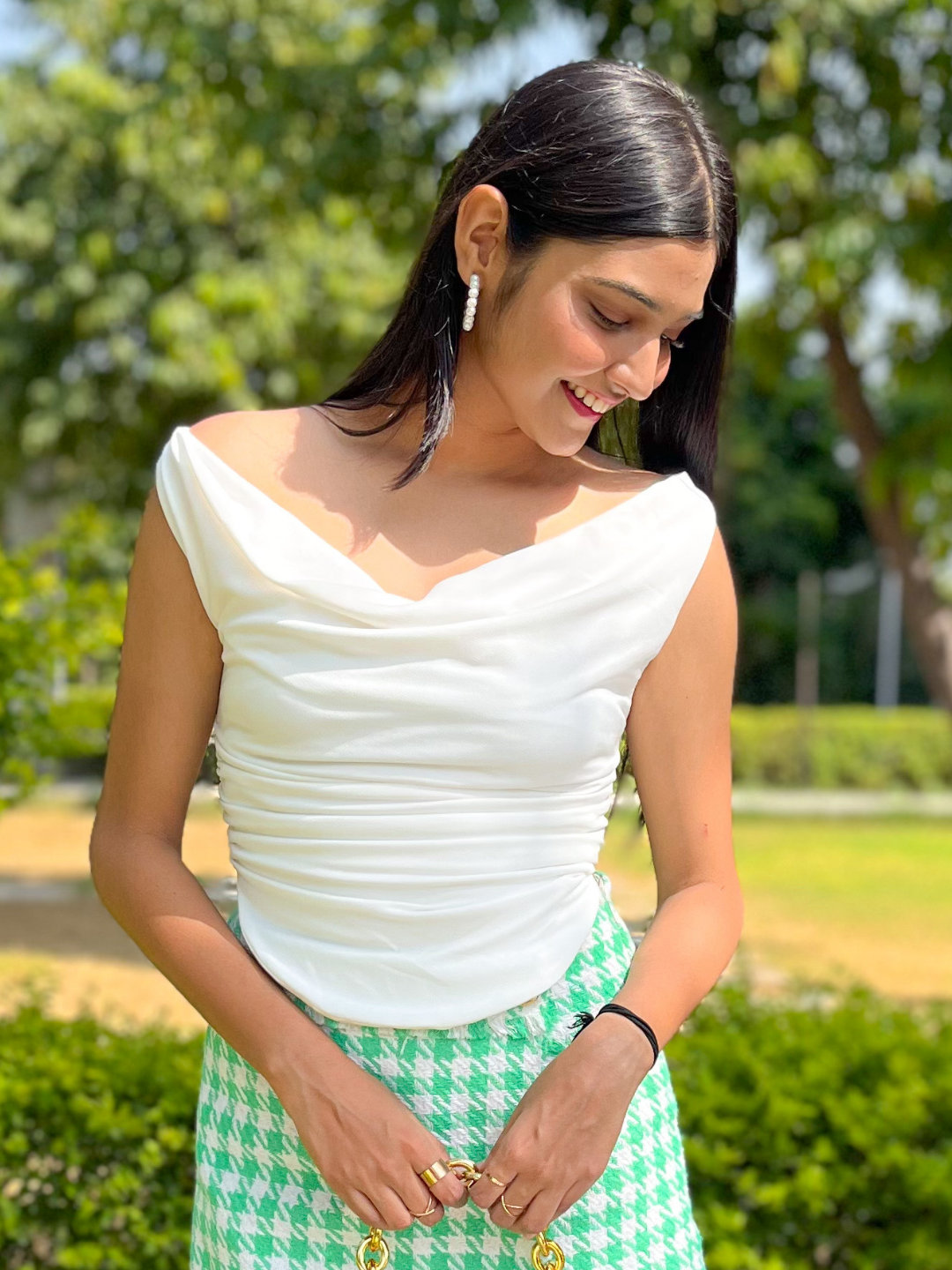 Stretchable Draped Crop Top