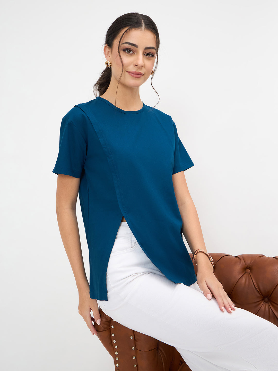 Pure Cotton Top With Side Slit