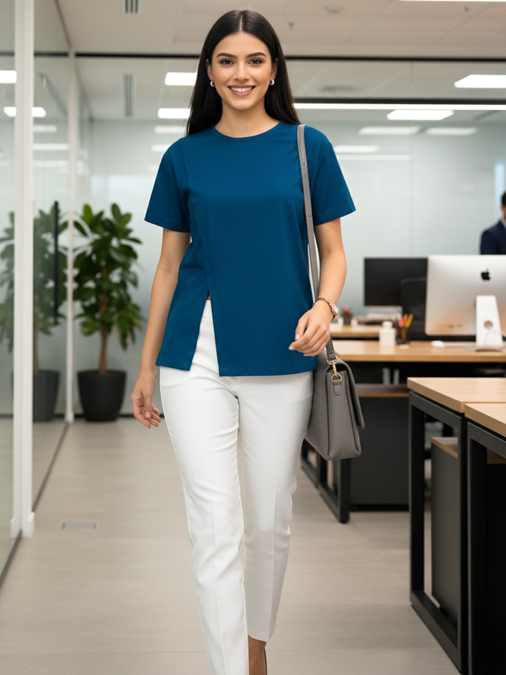 Pure Cotton Top With Side Slit