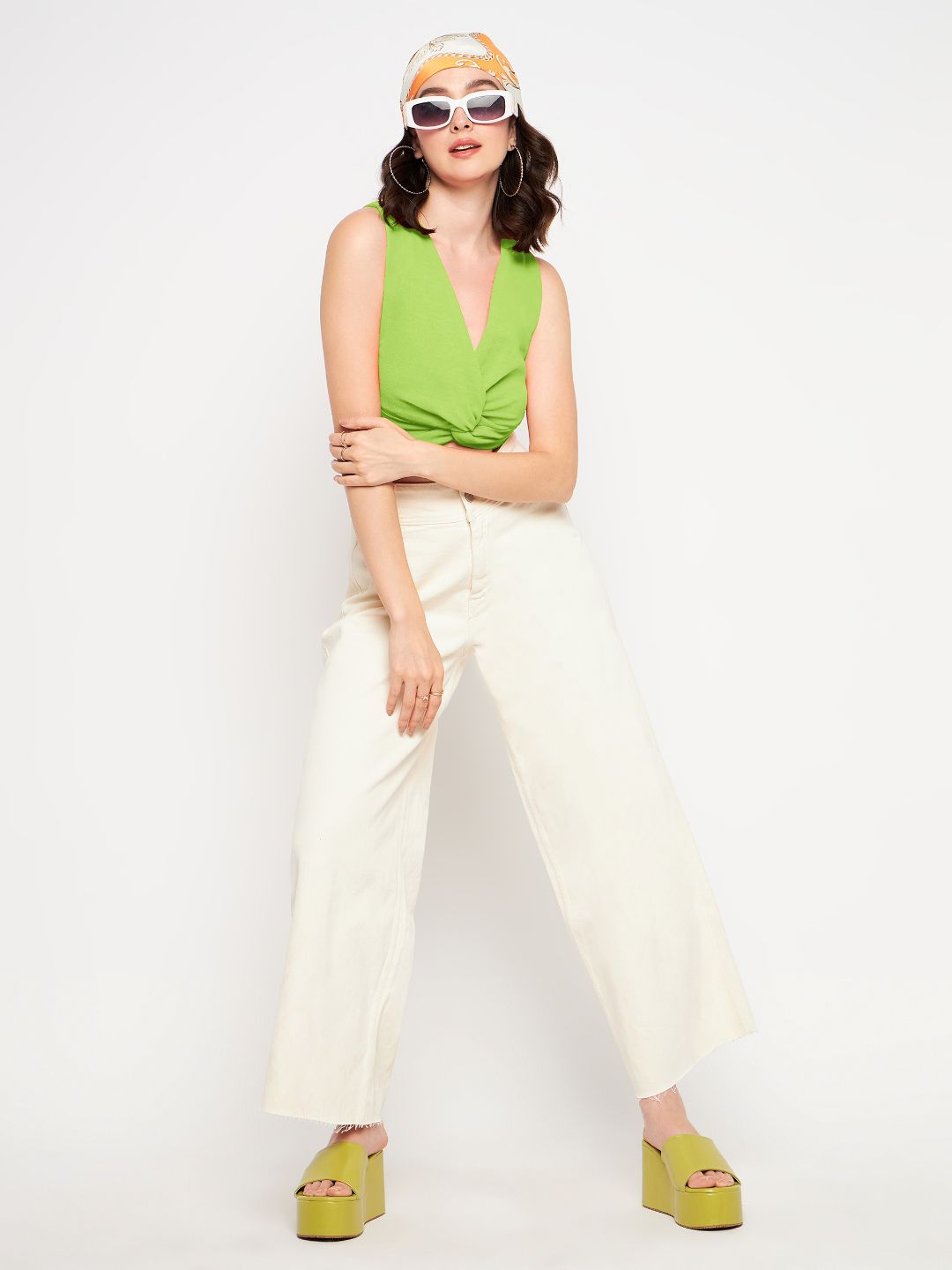Stretchable Knotted Short Top