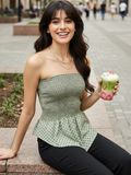 Smocked Bandeau Asymmetrical Top
