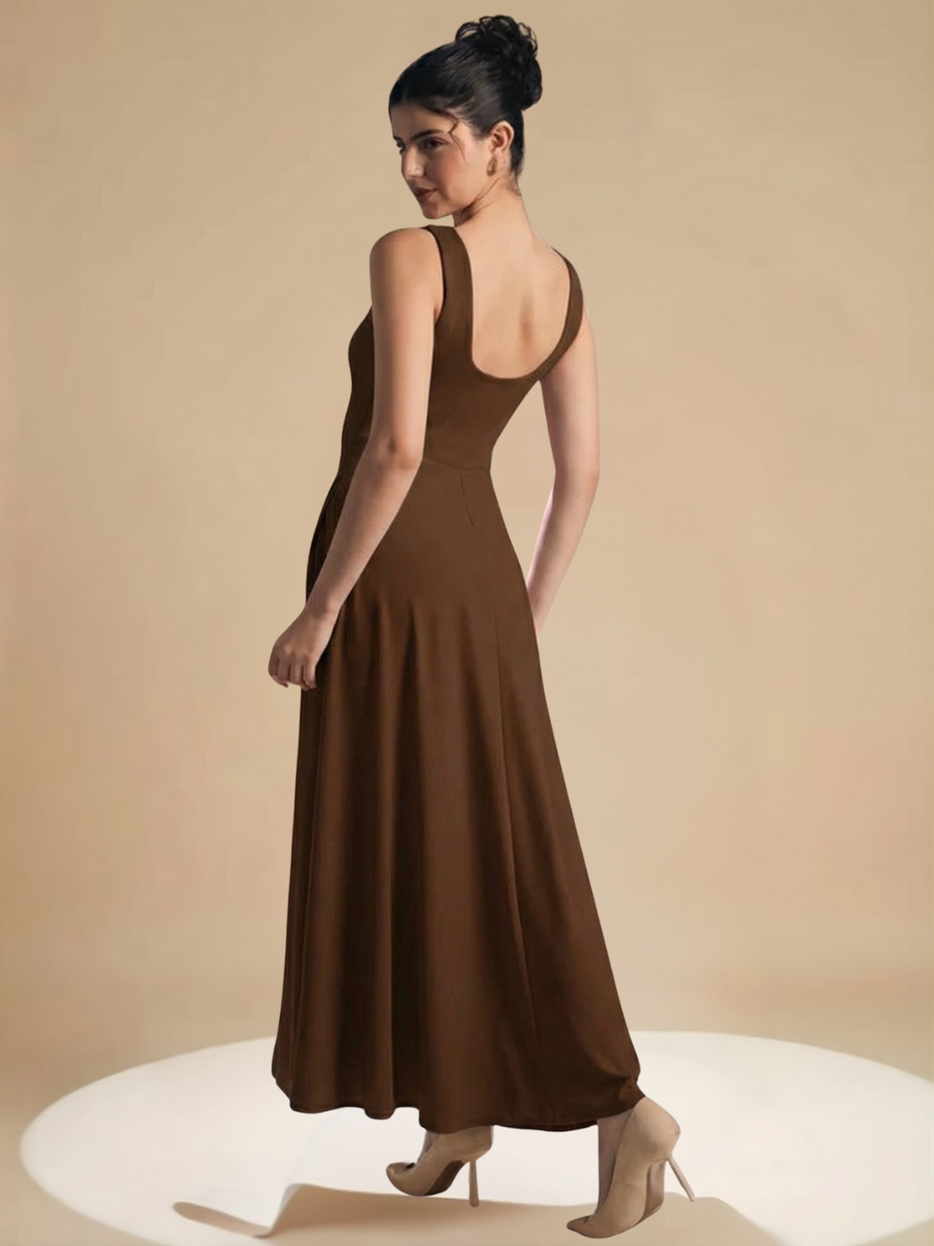 Stretchable Corset Fit & Flare Midi Dress