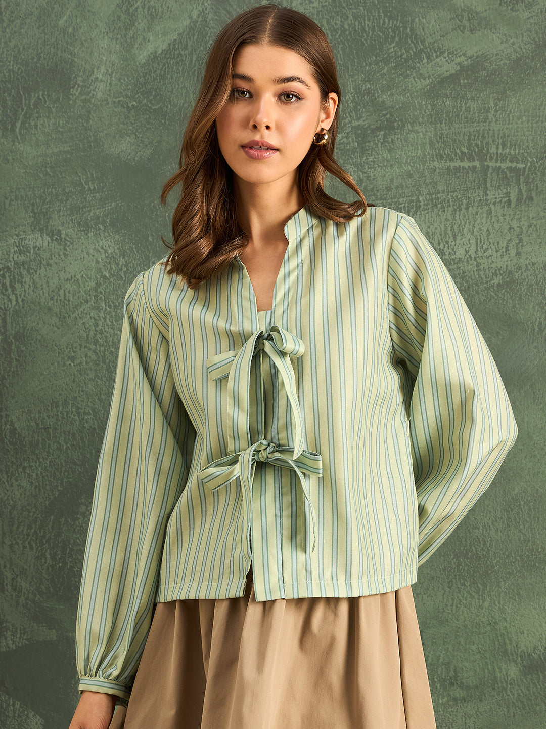 Pure Linen Front Tie-up Top