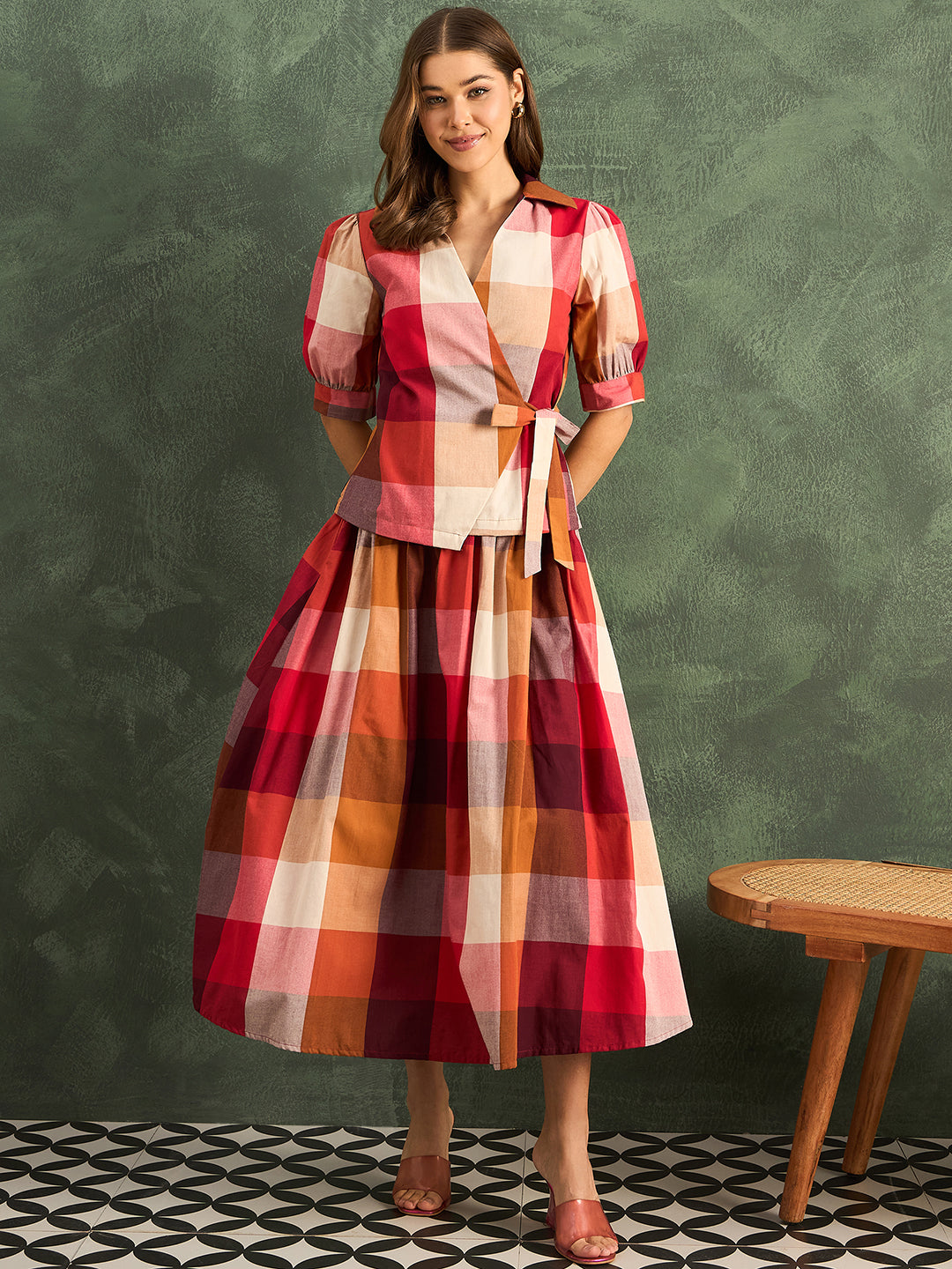 Pure Cotton Wrap-Tie Co-ord Set