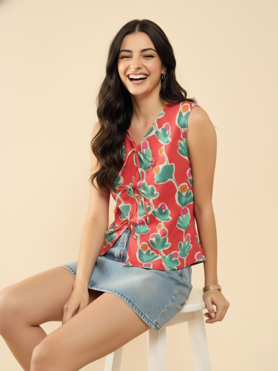 Pure Cotton Top with Tie-Up Detailing