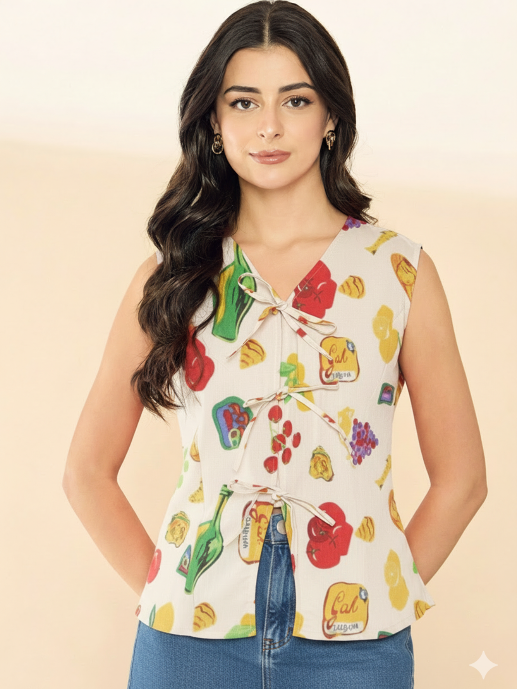 Pure Cotton Top with Tie-Up Detailing