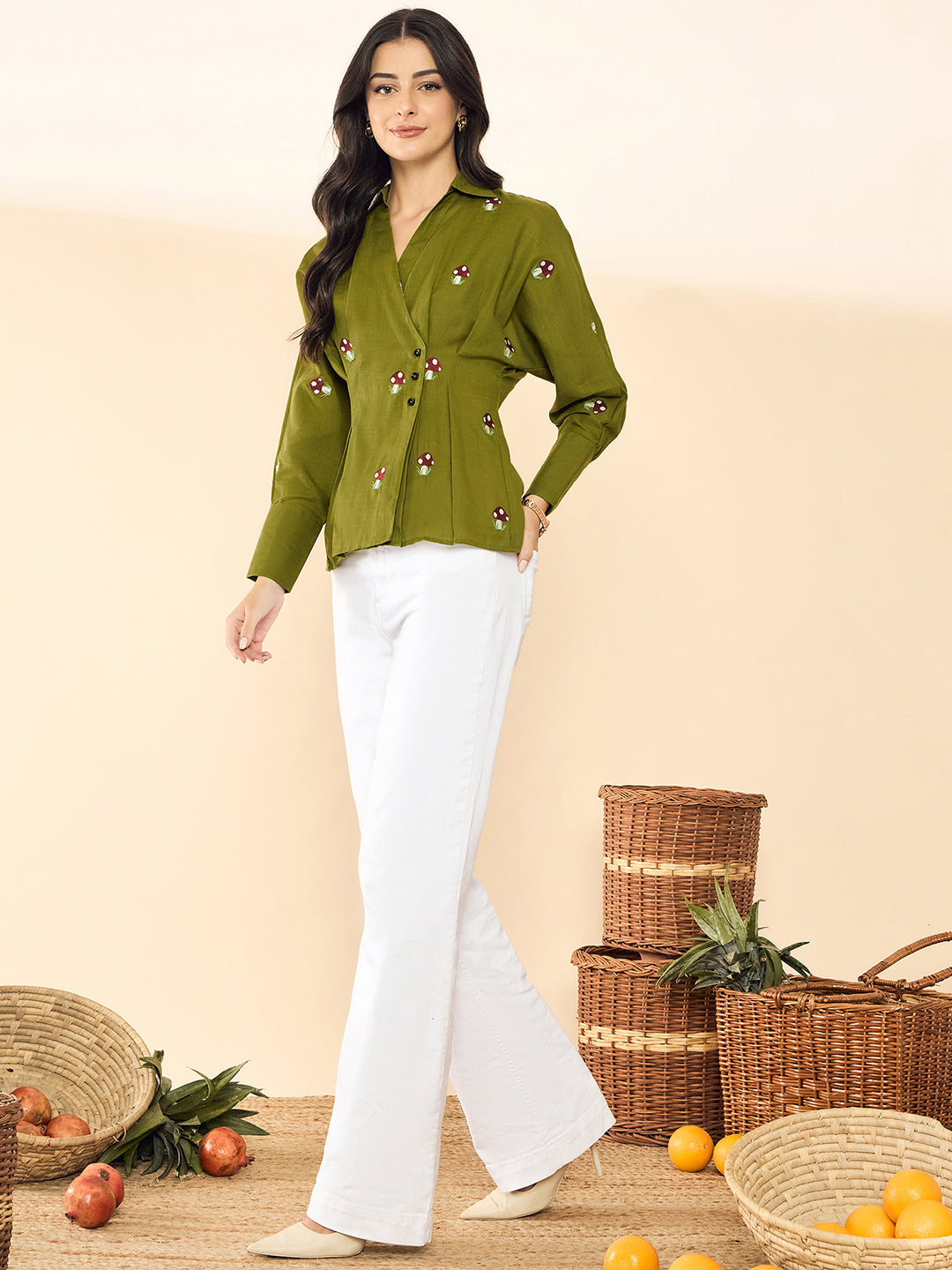 Pure Cotton Wrap Style Placket Shirt
